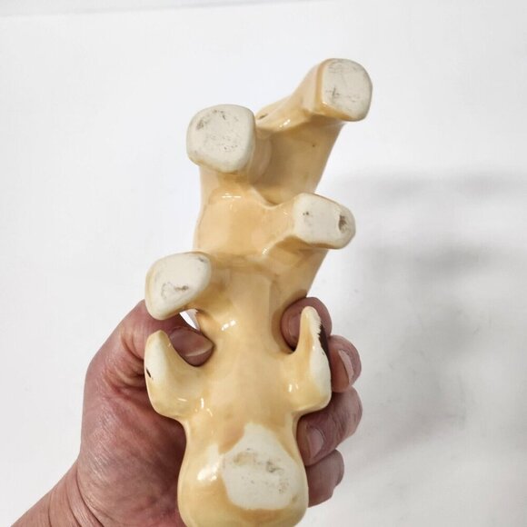 Vintage USA Pottery Ceramic Hound Dog Flower Pot Planter Pastel Cream Decor MCM - Picture 8 of 9